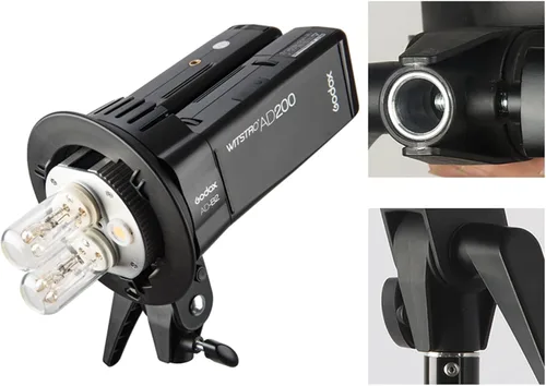 Vista 2 de Godox AD-B2 - Cabezal de luz de doble tubo tipo S Bowens Mount Flash Soporte de cabeza doble para instalar 2 flashes de bolsillo Godox AD200
