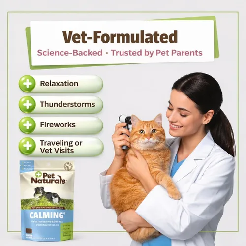 Vista 3 de Pet Naturals of Vermont - Calming, suplemento calmante de apoyo del comportamiento para perros y gatos, 160 bocadillos masticables