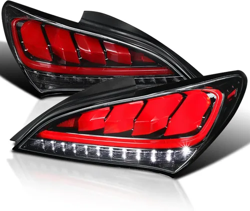 Vista 12 de Spec-D Tuning Negro carcasa transparente lente secuencial LED luces traseras para Hyundai Genesis Coupe 2Dr 2010-2016 Conjunto de luces traseras