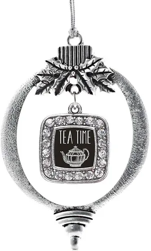 Vista 118 de Inspired Silver - Bon Voyage Cruise Ship Charm Ornamento – Adornos navideños cuadrados de plata con joyas de circonita cúbica
