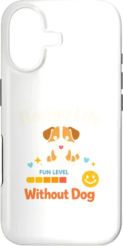 Vista 32 de Boring Life Without Dog Funny for Man Woman Kids Case for iPhone 16