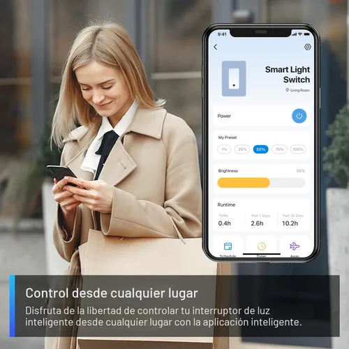 Vista 8 de TP-Link Tapo Matter - Interruptor de atenuación inteligente: control de voz con Siri, Alexa y Google Assistant, certificado UL, temporizador