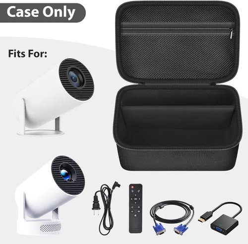 Vista 2 de Funda de proyector mejorada compatible con Magcubic HY300Pro+ / HY300PRO para ENUOSUMA HY300 ULTRA para proyector portátil Alwtniet 4K 1080P, Negro