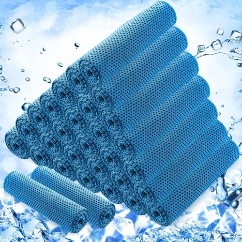 Vista 30 de Hosuly Paquete de 30 Toallas Refrescantes, 40"x12" Hielo Transpirables Suaves Frías Paño de Sudor Microfibra Paños de Entrenamiento para Gimnasio
