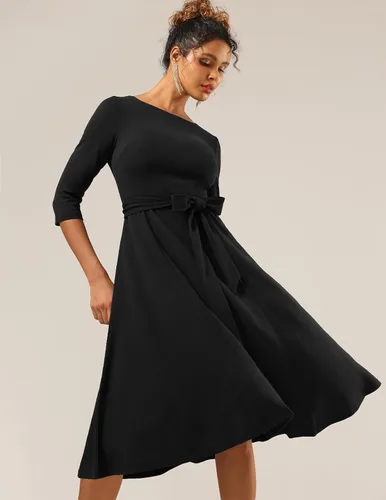 Vista 4 de DRESSTELLS Cocktail Dress for Women, Vintage Modest Wedding Guest 34 Sleeves Fall Dresses 2023, Formal Church Dress