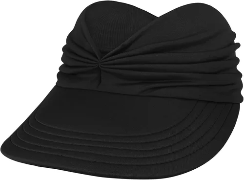 Vista 2 de Sombreros de sol para mujer, protección UV, visera de sol, ala ancha, sombreros de verano con cola de caballo