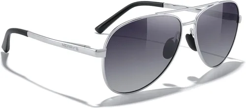 Vista 5 de MERRY'S Gafas de sol de aviador para hombres y mujeres, lentes polarizadas para conducción, lentes espejados, protección UV 400, 2.283in