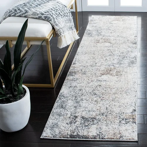 Vista 12 de SAFAVIEH Aston Collection - Alfombra decorativa, 2 x 4 pies, marfil y gris, diseño abstracto moderno, no desprende pelusa y de fácil cuidado, ideal