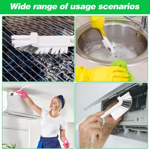 Vista 4 de Yinkin 12 piezas de cepillo de limpieza de esquina de borde de baño a granel cepillo de limpieza de esquina de ángulo recto mini para lechada hogar
