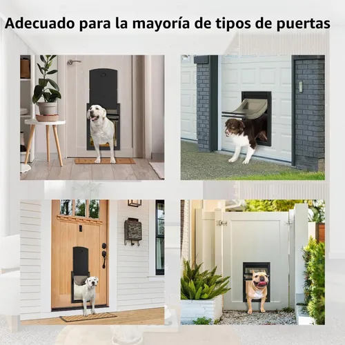 Vista 6 de MAVRICPOWER - Puerta grande de aluminio resistente a la intemperie para puerta Puerta para perros con 2 paneles de bloqueo deslizantes, puerta