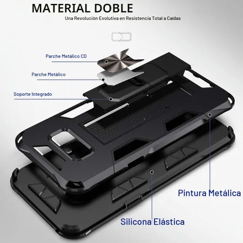 Vista 6 de Funda para Samsung Galaxy S8 Plus, funda Samsung Galaxy S8+ de grado militar, funda con función atril incorporada, armadura, resistente, a prueba