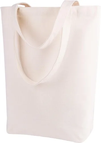 Vista 11 de Lily Queen - Bolsa de lona natural reutilizable para compras, Negro - Paquete de 12