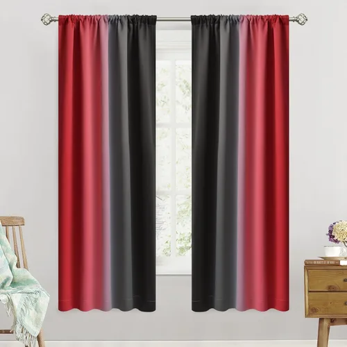 Vista 71 de SimpleHome Cortinas Pequeñas Negras Impermeables con Bolsillo para Barra Suave para Cocina, Cortinas Impermeables con Bolsillo para Barra