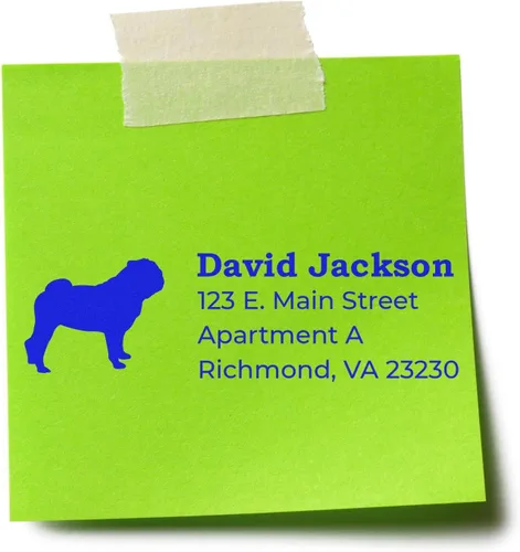 Vista 88 de Airedale Terrier Address Stamp, Custom Airedale Terrier Hand Stamp for Dog Lovers, Duo Rubber Return Address for Pet Owners