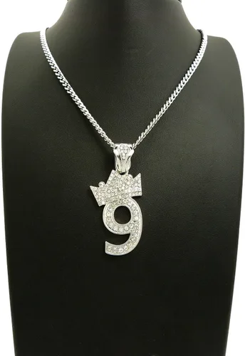 Vista 2 de Shiny Jewelers USA COLGANTE CUBANO DE CADENA CUBANA DE 3 mm24" PARA HOMBRES, Metal, Circonia cúbica
