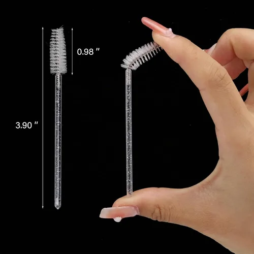 Vista 7 de 300 varitas de rímel desechables, cepillo de carrete de cristal para extensiones de pestañas, cepillos de cejas para pestañas, kit de maquillaje