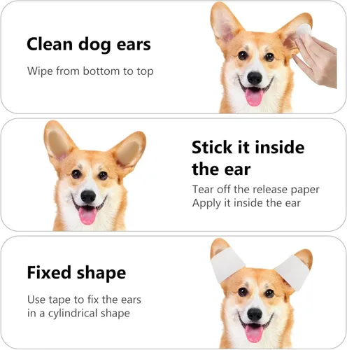 Vista 5 de SUPVOX Kit completo de cuidado y cuidado de orejas de perro: herramienta profesional de soporte para orejas + pares correctores adicionales