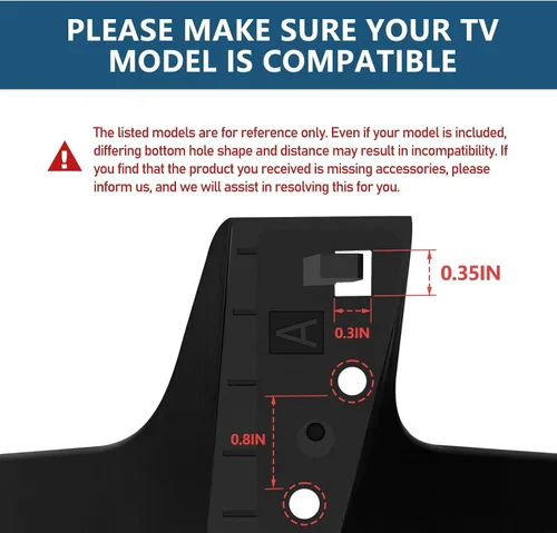 Vista 2 de WISINY Patas de repuesto para TV LG de 49, 50, 55 pulgadas, compatibles con patas de TV LG, repuesto 49UJ6300 49UM7300 49UN6900 50UK6300BUB 50UK6500