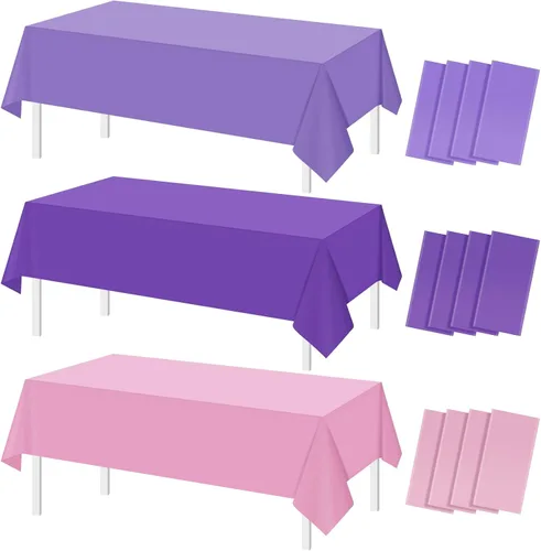 Vista 11 de MASHAN 6Pack de manteles para revelación de género, manteles desechables de plástico rosa y azul, fundas de mesa rectangulares para decoración