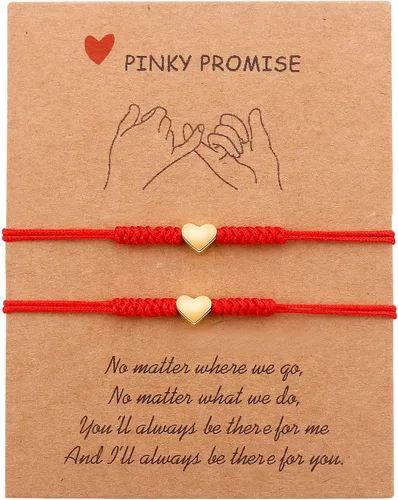 Vista 8 de Regalos para el día de la madre para mamá, hilo rojo, para madre e hija, juego de 2 pulseras de corazón a juego para mamá y yo, pulsera roja