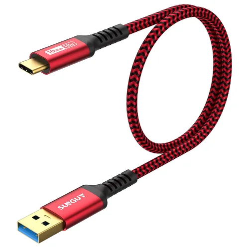 Vista 9 de SUNGUY Cable USB C para Android Auto de 10 Gbps, 1.5 pies 3A USB 3.1 Gen 2, carga rápida y transferencia de datos, cable USB C CarPlay, compatible