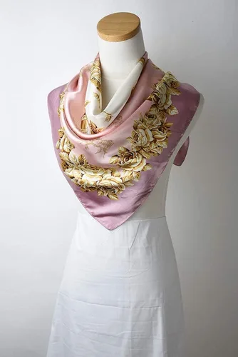 Vista 3 de corciova - Bufanda cuadrada grande para mujer, diadema sedosa para cabello rizado, lazo para dormir por la noche, bandana a la moda, 35 x 35 pulgadas