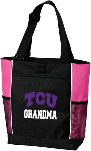 Vista 7 de Broad Bay Official TCU Tote Bag - Zippered Carryall Texas Christian University Logo, 600D Canvas, Adjustable Handles, Front Pocket, Side Mesh