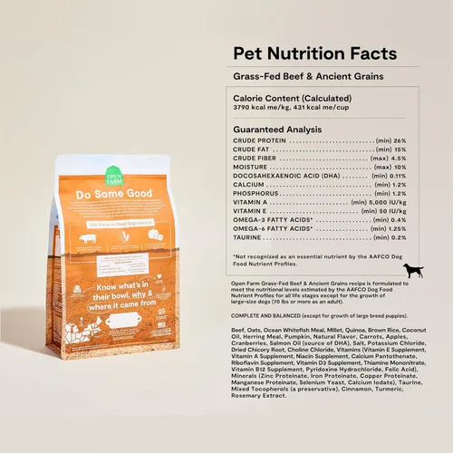Vista 6 de Open Farm - Alimento seco para perros con cerdo y granos ancestrales, receta de cerdo criado de forma humanitaria con granos sanos, sin saborizantes
