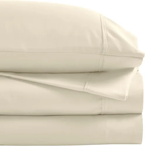 Vista 10 de Superior 1200 Thread Count Cotton Blend Sheet Set, Deep Pocket Sheets, 1 Elastic Deep Pocket Fitted Sheet, 1 Flat Sheet, 2 Pillowcases, Cotton Rich