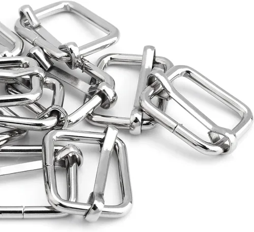 Vista 22 de CooBigo Paquete de 25 hebillas deslizantes ajustables de metal de 1 pulgada, ajustador rectangular Tri-Glide, deslizador de correa de tirantes