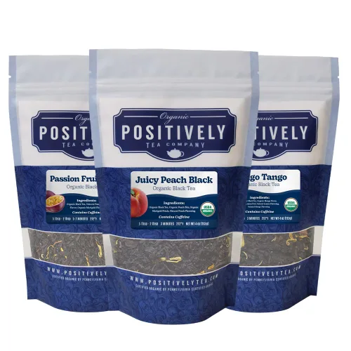 Vista 17 de Organic Positively Tea Company, Muestra de té negro, hoja suelta, 4 onzas, paquete de 3