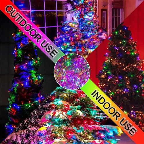 Vista 3 de Cadena de luces LED brillo mágico. Luces decorativas 200 LED 65.6 pies con modos multiintermitentes, controlador para la habitación de los niños