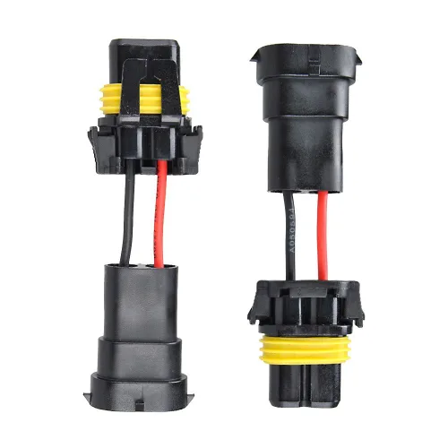 Vista 5 de MUYI 2 adaptadores H11 a 9006 macho a hembra Conversor Convierte el arnés de cableado de la luz antiniebla de la coleta