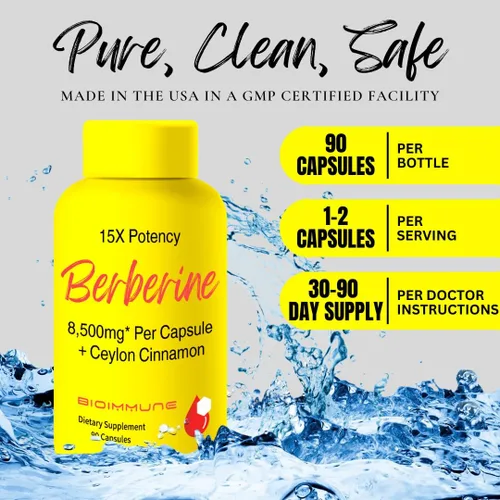 Vista 6 de BioImmune Suplemento de berberina potencia sinérgicamente mejorada, canela de Ceilán para una mayor absorción y efectos sinérgicos para niveles