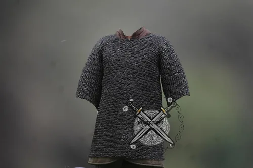 Vista 8 de Nagina International Haubergeon - Juego de armadura medieval de caballero normando (adulto de tamaño completo) camisa larga con medias mangas