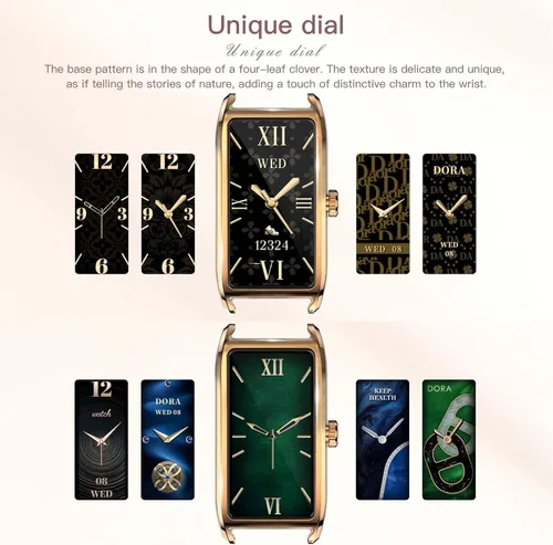 Vista 7 de Amoled Laies - Reloj inteligente para mujer, reloj inteligente con correa de piel, monitor de ritmo cardíaco, estrés, sueño, 12 modos deportivos