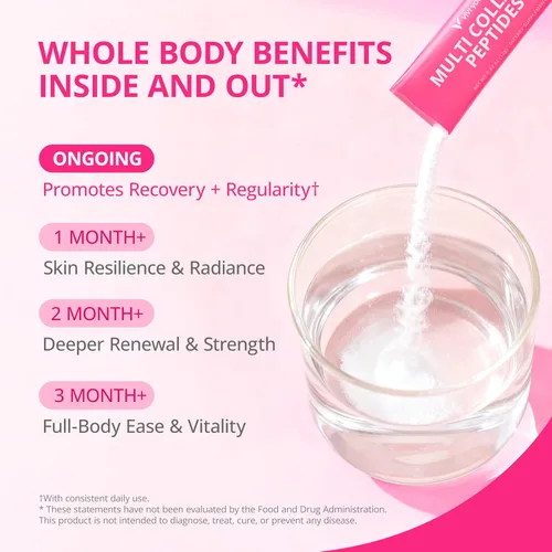 Vista 7 de Polvo de colágeno para mujeres, péptidos de colágeno en polvo con probióticos, proteína de colágeno prebiótica para piel, cabello, huesos