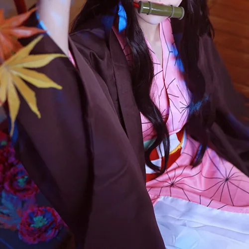 Vista 3 de Mukola Conjunto completo de kimono de anime para niños, traje de batalla para niñas, uniforme de capa de equipo, uniforme