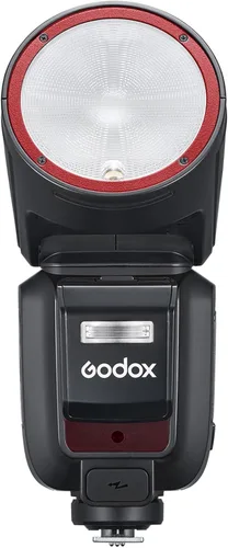 Vista 2 de Godox V100S Flash V100-S versión de EE. UU. Flash de pantalla táctil de cabeza redonda, sincronización de flash de obturador global de 100 Ws
