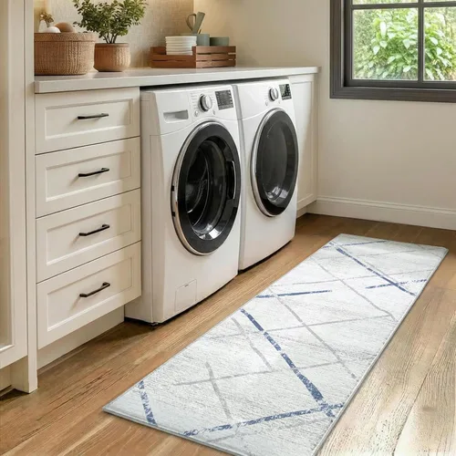 Vista 310 de jinchan Alfombra marroquí de pasillo 2x6 - Alfombra de pasillo lavable a máquina para cocina, alfombra moderna geométrica suave de pelo bajo