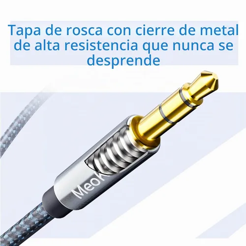 Vista 2 de Meokse Cable auxiliar de 2 pies de 0.138 in macho a macho, cable auxiliar de ángulo recto de 90 grados, cable auxiliar trenzado de nailon compatible