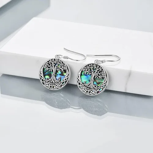 Vista 5 de Collar de plata de ley 925 con diseño de árbol de la vida collar con colgante de nudo celta para mujer