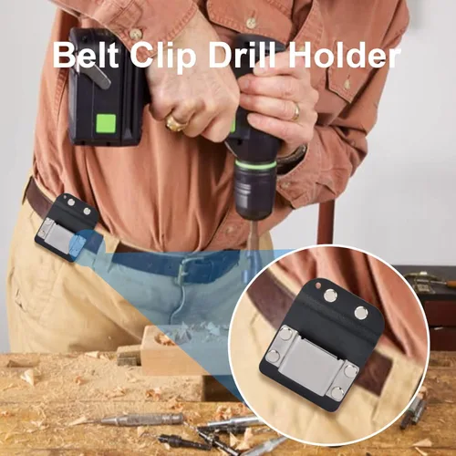 Vista 5 de Soporte de clip para cinturón de taladro inalámbrico, clip en cinturón de herramientas de 2 pulgadas, funda de impacto táctica para taladros