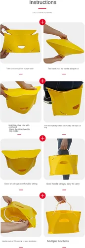 Vista 8 de Taburete plegable + bolso de mano, práctica de boceto, viajes al aire libre, camping, taburete plegable, taburete portátil, taburete ultrafino