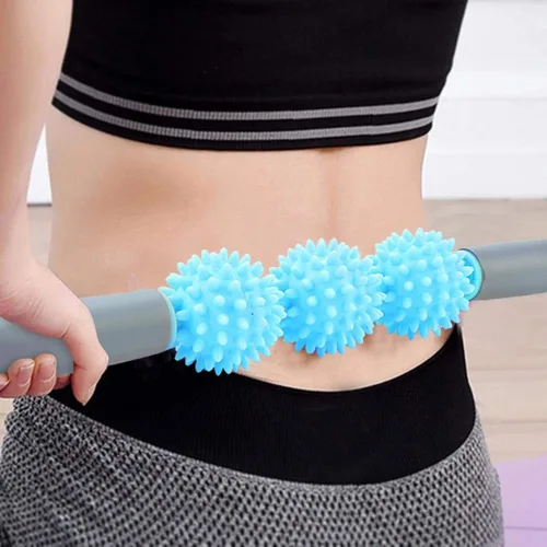 Vista 5 de Muscle Roller Stick - Barra de masaje para celulitis para espalda, brazos, hombros, piernas (azul)