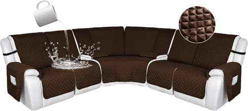 Vista 163 de HDCAXKJ Fundas de sofá seccional reclinable 100% impermeable, forma de L, funda de sofá reclinable lavable acolchada suave para mascotas, perro