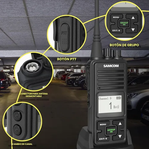 Vista 6 de SAMCOM FPCN10A Radio bidireccional con micrófono de altavoz impermeable (paquete de 2) Heavy Duty Long Range Walkie Talkies,20 Channels UHF