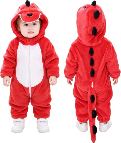 Vista 14 de TONWHAR - Disfraz unisex de animal para bebé y niño pequeño, con capucha, mameluco para invierno, conjunto de disfraz Azul (blue koala)