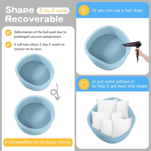 Vista 4 de SHJADE Piscina de pelotas de espuma para niños pequeños, 35.4"x 11.8" Piscina de pelotas para niños, Piscina de pelotas redonda suave para bebés