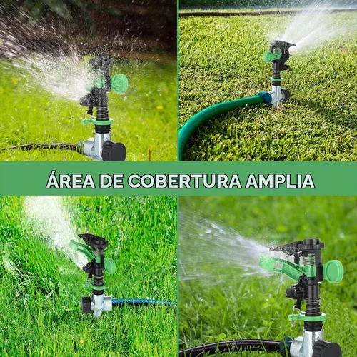 Vista 5 de Aspersores para patio y jardín, rociador giratorio automático de 360 grados con anillo de parada de agua, rociadores pulsantes giratorios ajustables